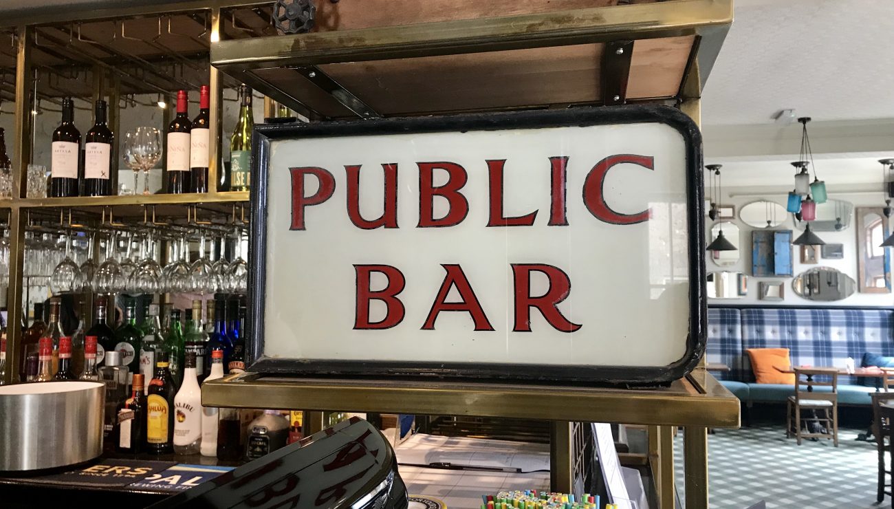 Public Bar sign