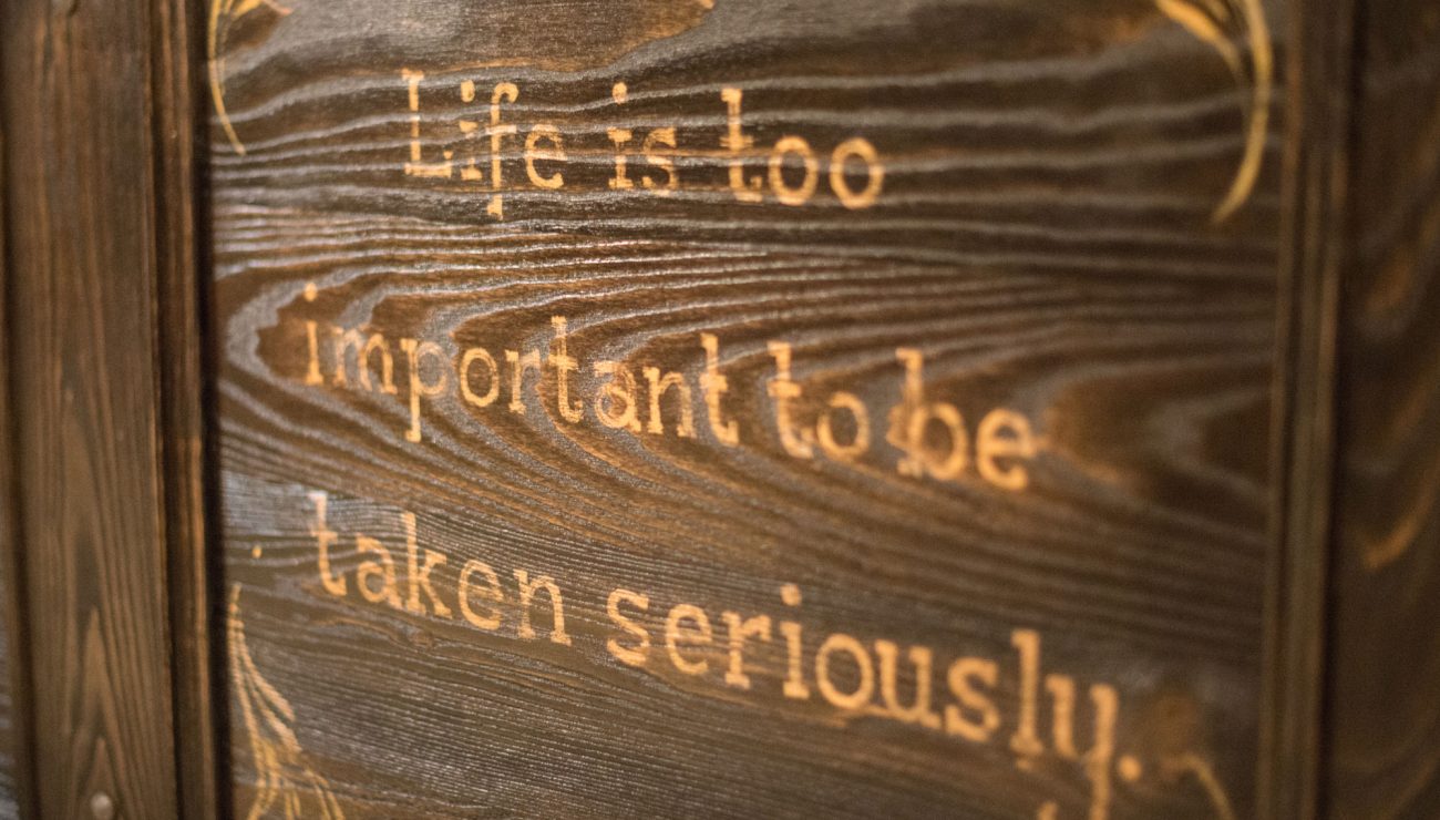 Sign inside The Thimble Inn Piddlehinton, Dorset.