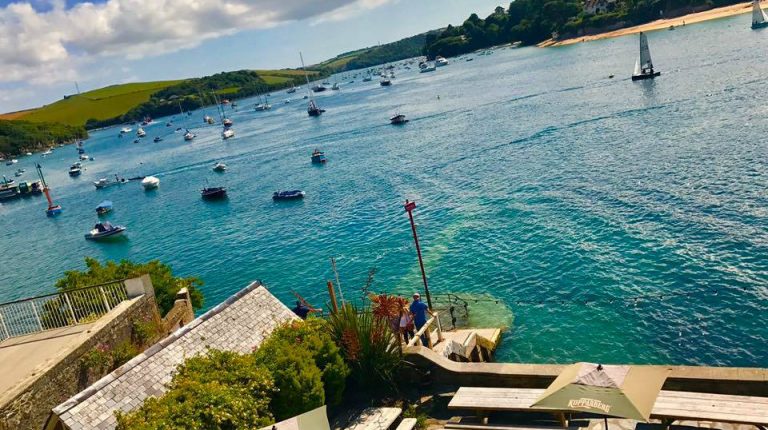 The Ferry Inn Salcombe. Riverside beer garden.